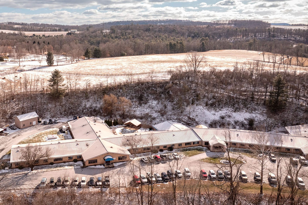Aerial view of building
